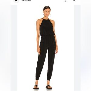 Revolve, New Lanston halter jumpsuit from revolve. Black, medium.